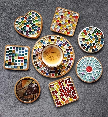 Mixed Color Mosaic Glass Tiles Shine Crystal Glass Pieces Bulk Square Glitter Crystal Mosaic Tiles for Home Decoration or DIY Crafts 200g,1x1 cm (Fleeting time)