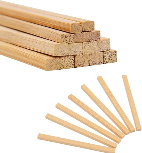1/4 x 12 Inch 25 PCS Square Dowel Rods Wood Sticks Wooden Dowel Rods - Unfinished Bamboo Sticks - for Crafts,Home Decor, Model Making and DIYers