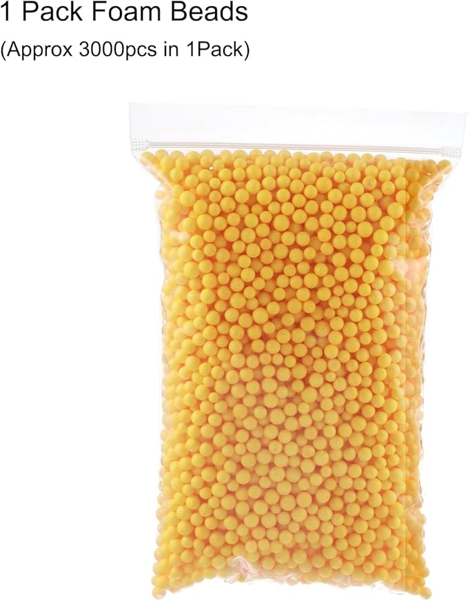 MECCANIXITY Foam Beads Foam Balls 7-9mm for Wedding and Party Decorations, Tiny Packing Balls, Arts DIY Crafts Supplies (Dark Yellow,1 Pack Approx 3000pcs)