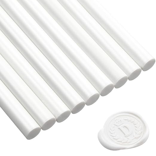 Nuanchu 15 Pcs Glue Gun Sealing Wax Sticks Retro Vintage Wax Sticks for Seal Stamp and Letter for Wedding Invitations Card Envelope Christmas Holiday Gift Ideas(Ivory White)