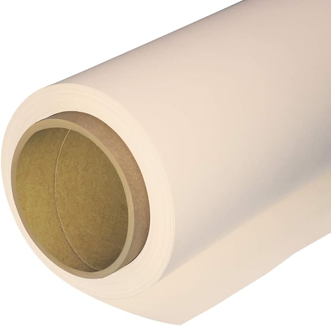 Seamless Photography Background Paper Roll, Cream Photo Paper Backdrop for Photography, Video and Streaming (53''x16 'Ivorine)