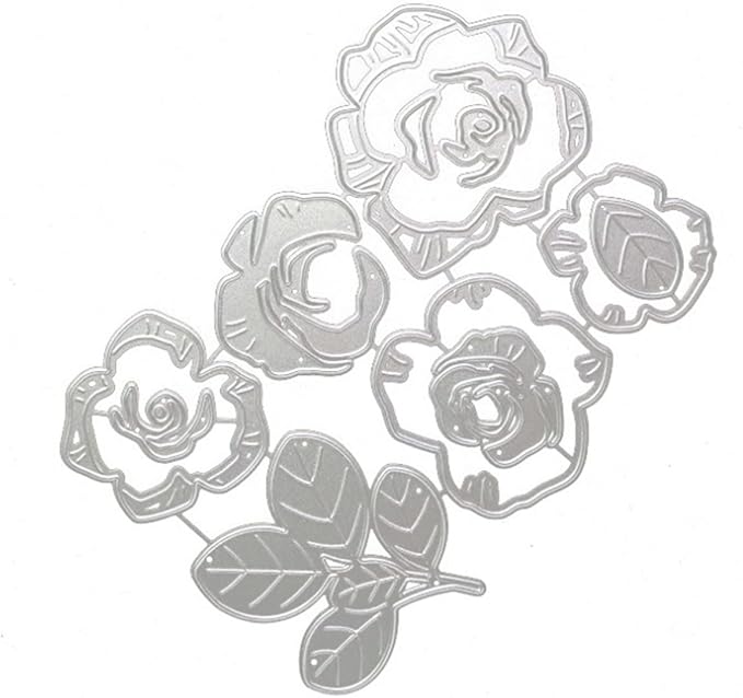 Cutting Dies Metal Stencils Scrapbooking Tools Flowers Lace Frame DIY Embossing Template for Paper Card Making Album Arts Crafts Supplies (Layer Flower B-14.5x10.3cm)
