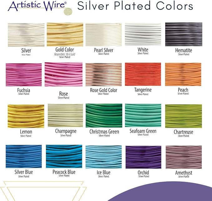 Artistic Wire, 20 Gauge Silver Plated Tarnish Resistant Colored Copper Craft Wire, Amethyst, 25 ft