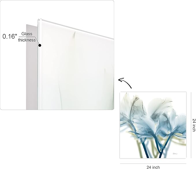 Empire Art Direct Frameless Free Floating Tempered Glass Panel Graphic Wall Art Ready to Hang, 24" x 24", Unfocused Beauty 3