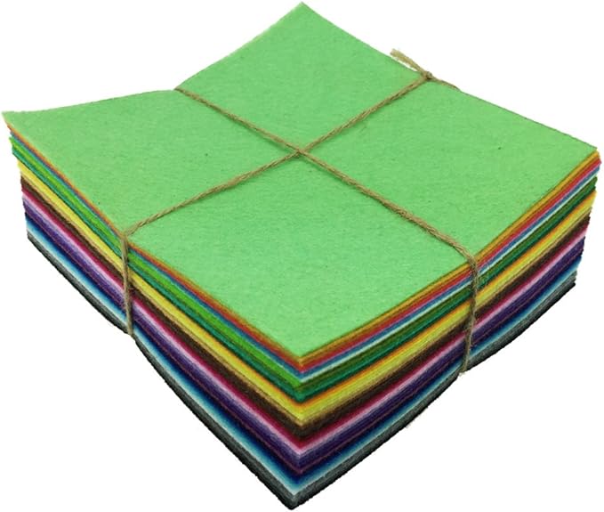 flic-flac 42pcs 12 x 12 inches (30cm*30cm) Felt Fabric Sheet Assorted Color Felt Pack DIY Craft Squares Nonwoven
