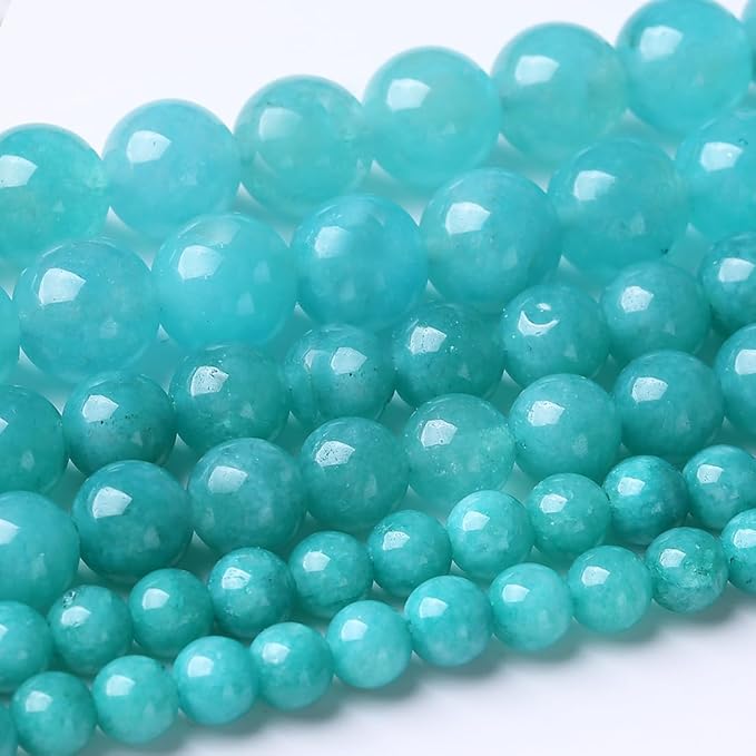 36PCS 10MM Lake Blue Chalcedony Stone Beads Energy Healing Beads for DIY Jewelry Bracelet Necklace Making for Jewelry Making 15Inch