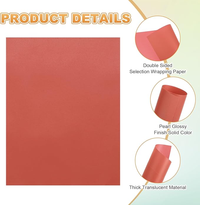 MECCANIXITY 60 Sheet Colored Vellum Paper 8.5" x 11", 100gsm Translucent Printable Vellum Sheets for Printing Wedding Invitations Inkjet Laser Printer, Deep Red