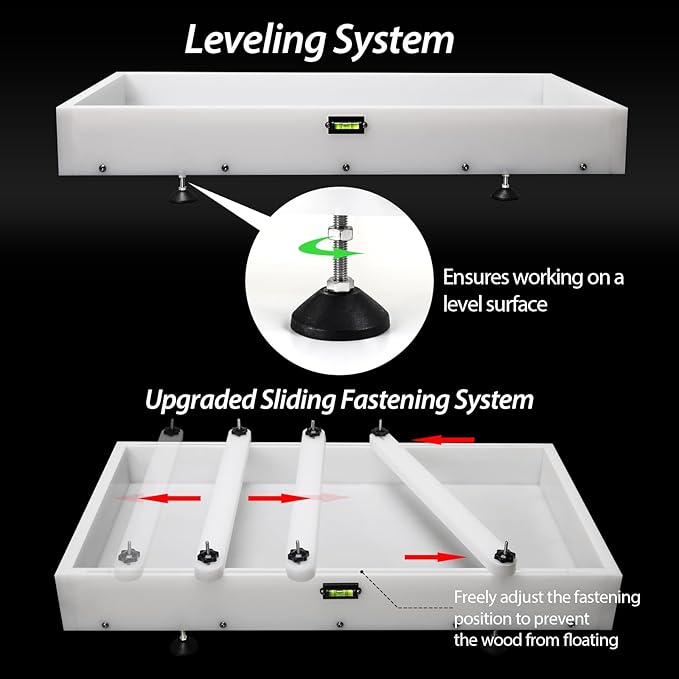 Large Reusable Epoxy Resin Mold 24×14×3 Adjustable Clamping System – Ideal Resin Molds for Coffee Tables, Trays, Cutting Boards & DIY Projects