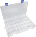 Qualsen Plastic Organizer Storage Box with Adjustable Dividers, Fishing Tackle Box and Bead Organizer Box for Jewelry, Beads, Earrings, Tools, Fishing Hooks, and Small Accessories（34 Grid）