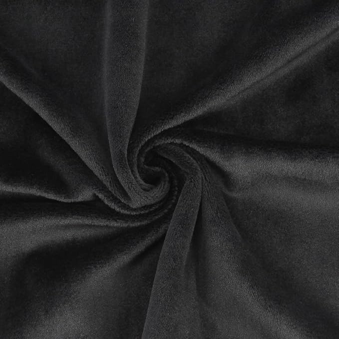 kullaloo Plush Fabric | Solid Black Minky Fabric for Sewing | Super Soft Cuddle Material | 39.5x29.5 | Plushies, Baby Blankets, Pillows, Dog Beds, Cat Beds, Beanies, Baby Accessories, Apparel & More