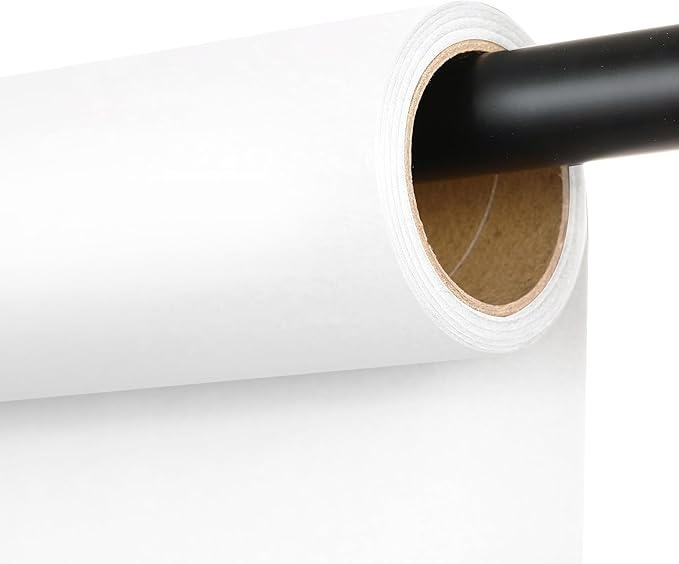 Seamless Photography Background Paper Roll, Blue Photo Paper Backdrop for Photography, Video and Streaming (Snow, 53" x16')