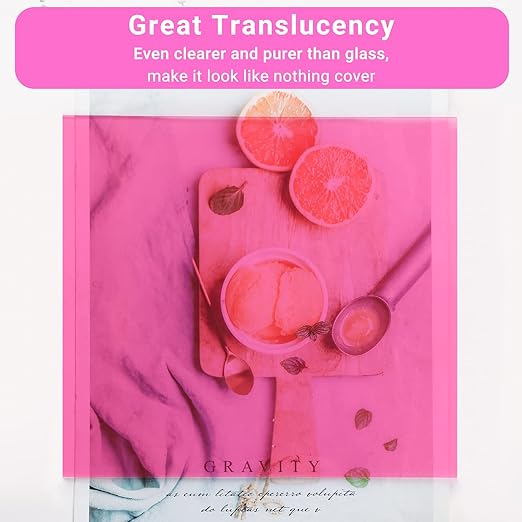 Enoin 2 Pack 12x12 Translucent Pink Acrylic Sheet - Cut to Size Plexiglass Sheets 1/8 inch Thick, Colored Plastic Board Panel for Art Craft, DIY, Painting