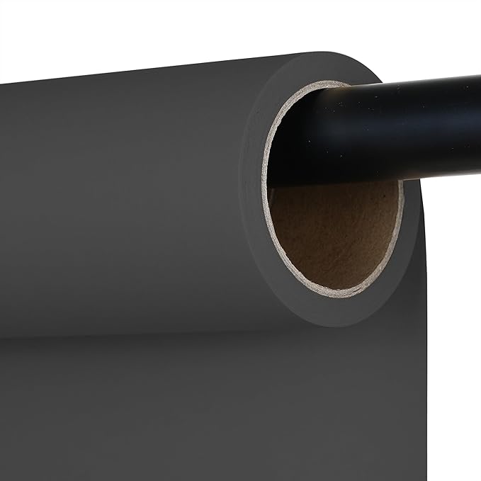 Seamless Photography Background Paper Roll, Blue Photo Paper Backdrop for Photography, Video and Streaming (Thunder Grey, 53" x16')
