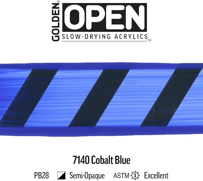 OPEN Slow-Drying Acrylics by GOLDEN, Cobalt Blue, 5 fl oz. tube, Professional Acrylic Paint, Semi-Opaque