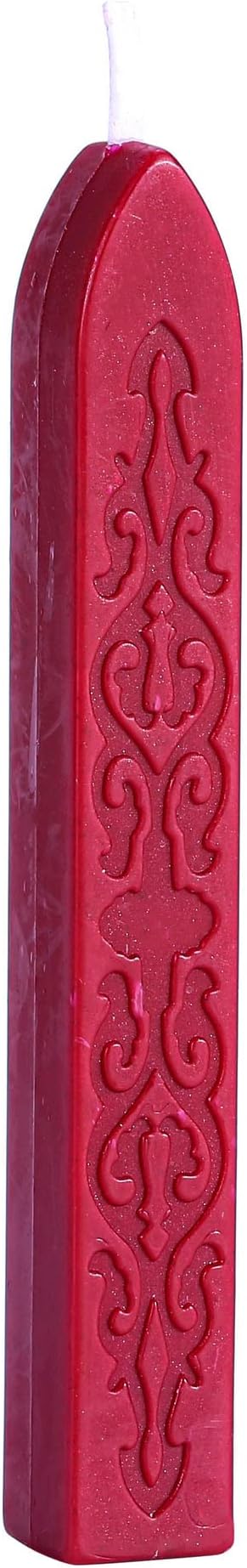Yoption 5 Pcs Sealing Wax Sticks with Wicks for Wax Seal Stamps, Christmas Cards, Wedding Invitations, Wine Packaging, Gift Wrap, Envelopes (Wine Red)