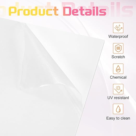 uxcell 4Pcs Acrylic Sheets 12x12 Inch Acrylic Panel 1/8 Inch-3mm Plastic Board for Picture Frames Sign Holders DIY Display Projects Craft, White