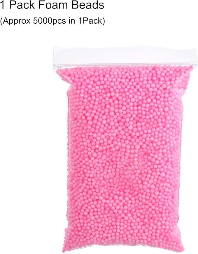 MECCANIXITY Foam Beads Foam Balls 4-6mm for Wedding and Party Decorations, Tiny Packing Balls, Arts DIY Crafts Supplies (Light Pink,1 Pack Approx 5000pcs)