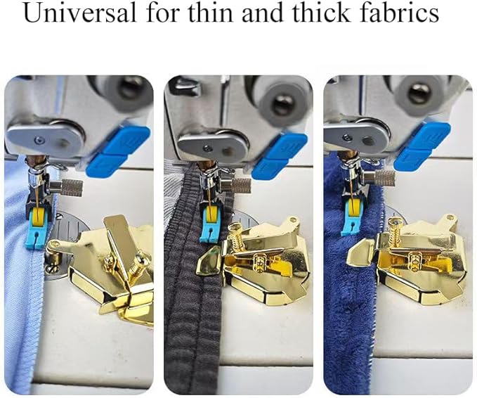 Bequilter Upgraded Multifunctional Magnetic Seam Guide for Sewing Machines, Adjustable Sewing Guide for Precise Stitching, Universal Sewing Supplies and Accessories (Silver and Gold)