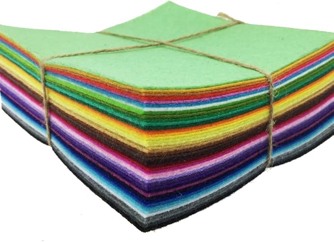 42pcs Felt Fabric Sheet Assorted Color Felt Pack DIY Craft Squares Nonwoven (25 * 25cm)