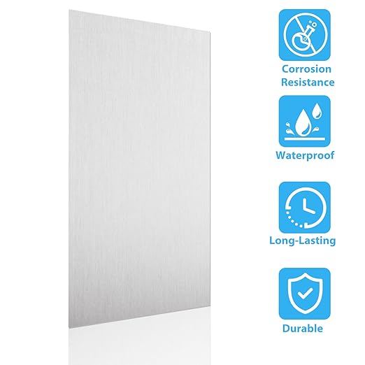 8 Pack 6061 T651 Aluminum Sheet Metal 6 x 12 x 1/32 Inch (0.8mm) Aluminum Plate Covered with Protective Film, 1MM Heat Treatable Rectangle Aluminumm Metal Plate Engraving Blanks for Crafting