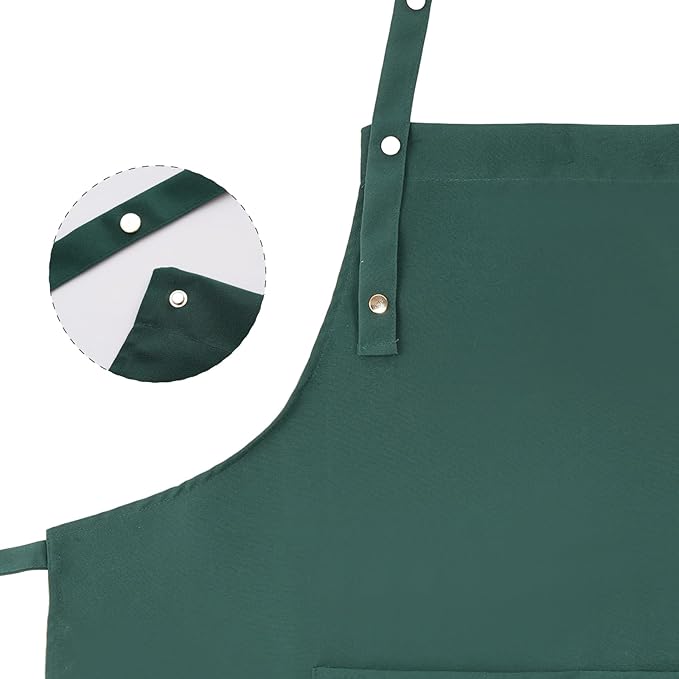 Tosewever Art Aprons for Women Painting Pottery Baking, Mens Buckle Straps Kitchen Apron with Pockets for Chef Cooking