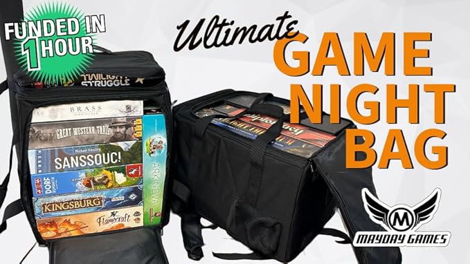 Ultimate Board Game Travel Bag – Durable Storage Case for Up to 10 Games, Water-Resistant, Adjustable Strap & Handles – Perfect for Game Nights, Conventions & Tournaments (Parent) (Charcoal Grey)