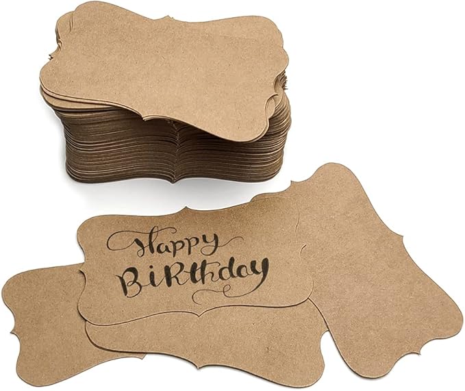 PPAPPAPPIYO Kraft Paper Blank index cards Business Cards (100) Paper 3.54inx1.96in K04- Blank
