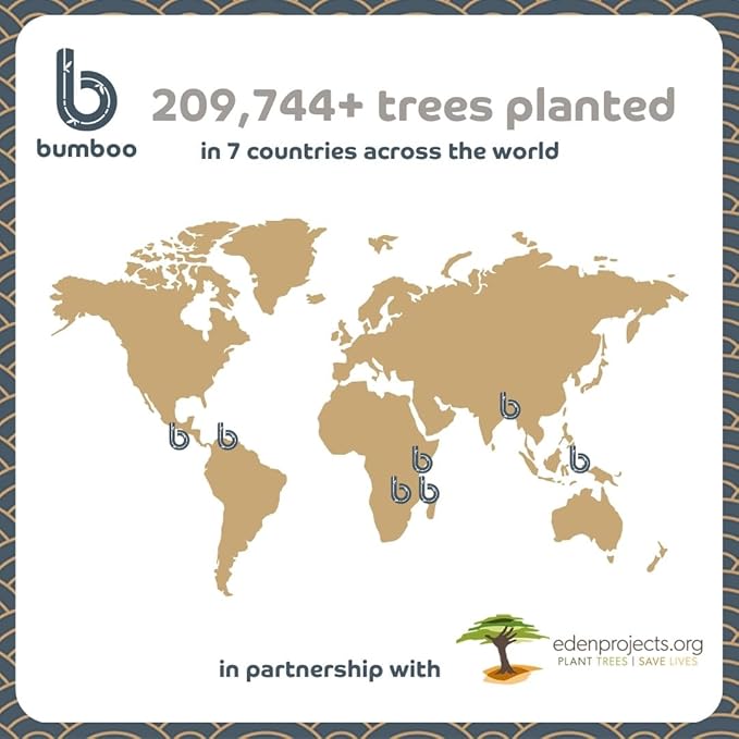 Bumboo Bamboo Toilet Roll 24 Pack | Unbleached Toilet Paper 3 ply, 300 Sheets | Eco Toilet Rolls | Plastic-Free, Soft, Strong & Sustainable Toilet Tissue, Beige