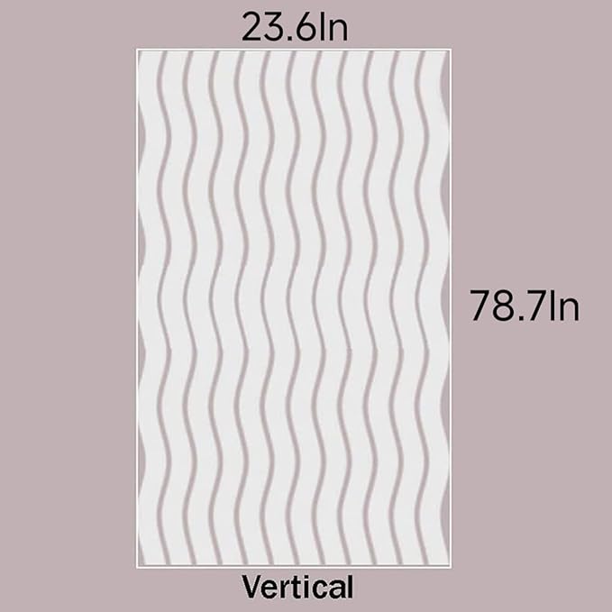 LEMON CLOUD Window Film for Privacy and Light Protection，Non Adhesive Removable Glass Covering Opaque Window Sticker Self Static Cling Vinyl Glass Film for Home Office (23.6 x 78.7 Inch,Wavy)