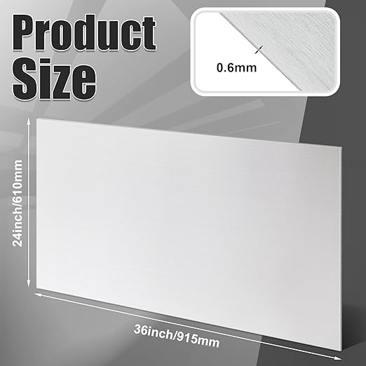 1 Pcs 430 Stainless Steel Sheet Metal 12 x 4 Inches 24GA Metal Plates Panel #4 Brushed Finish Magnetic Mount Board Wall Food Truck Restaurant Crafting Kitchen Floor Trailer Garage Gym