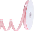 120 Yards Pink Ribbon 3/8 Inch Craft Thin Satin Ribbons for Cake Bows Lei Hair Scrapbook Gift Wrapping Wedding Party Card Christmas Decorations