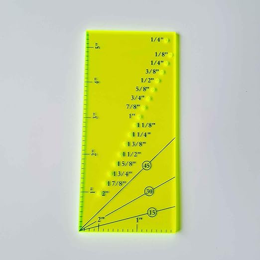 HONEYSEW Sew Seam Allowance Ruler and 2PCS Magnetic Seam Guide for Sewing Machine Perforated Seam Gauge for Perfect 1/8” to 2” Straight Line Hems Includes 1/4” Pivot Point and 45 Degree Trim Line