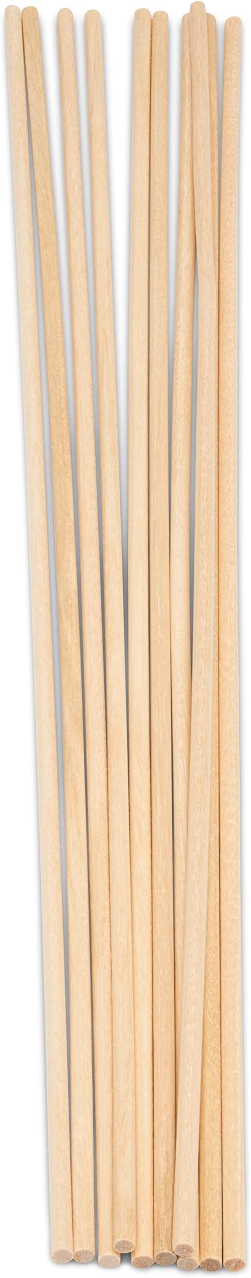Wooden Dowel Rod, 1 Inch x 18 Inch Wood Dowels, Pack of 10 Wooden Dowels for Crafts, Unfinished Hardwood Wooden Dowels Rods, Strong Wood Rod Dowels for Crafting and DIYers