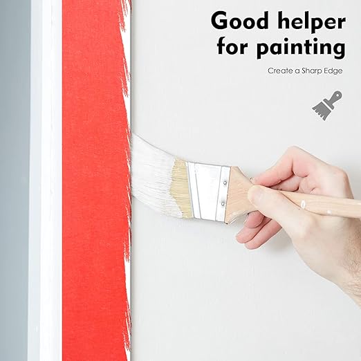 Painters Tape, 1" x 60 yd (120 Yards Total), 2 Rolls - Red Painting & Masking Tape - Multi Surface Use - 14 Day Clean Release Trim Edge Finishing Tape