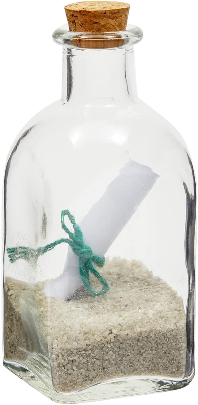 Juvale 12-Pack Mini Glass Bottles with Cork Lids - 4 oz Clear Vintage Square - Wedding Decor & Party Favors - Potion Bottles with Cork & Mini Glass Jars with Lids
