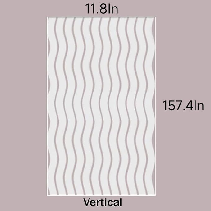 LEMON CLOUD Window Film for Privacy and Light Protection，Non Adhesive Removable Glass Covering Opaque Window Sticker Self Static Cling Vinyl Glass Film for Home Office (11.8 x 157.4 Inch,Wavy)