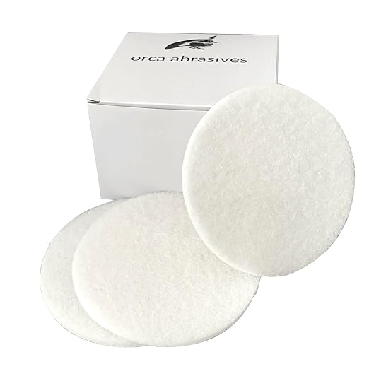 White Buffing and Polishing Pad with Hook and Loop Back | Apply Hard Wax Oils and Stain (20, 3.5 inch)