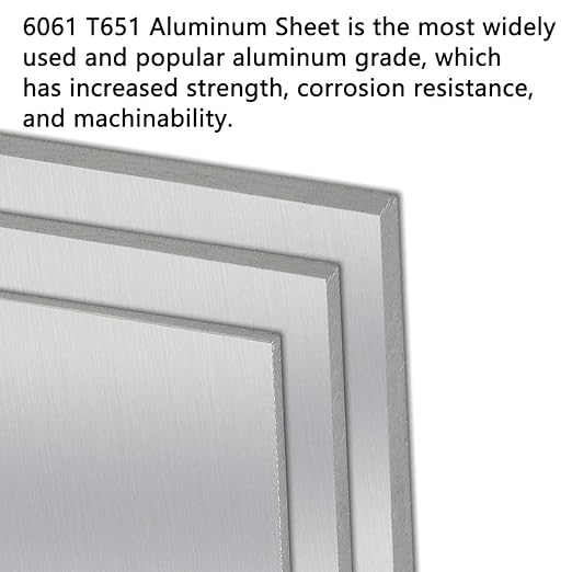 6061-T6 Aluminum Metal Sheet 12 x 12 x 1/8 Inch Plain Aluminum Plate Covered with Protective Film, 3mm Square Metal Plate Finely Polished and Deburred