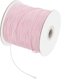 MECCANIXITY Waxed Cord 0.5mm Waxed Polyester Cord 175 Yard Light Pink