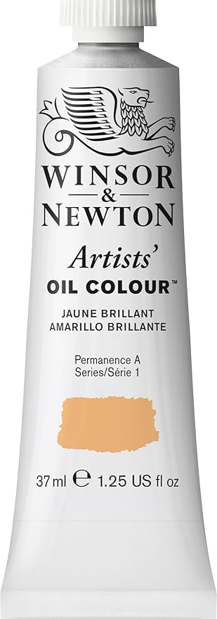 Winsor & Newton Artists' Oil Color, 37ml (1.25 oz) Tube, Jaune Brilliant