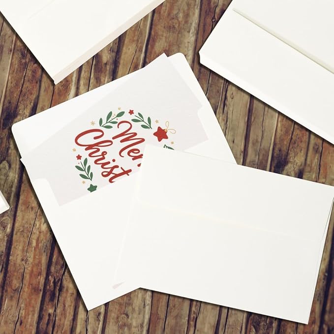 Blank Cards and Envelopes 5x7, 30 Pack Cream White Invitation Folded Cardstock with 30 Matching Self-Seal Cream A7 Envelopes, Thank You Blank Greeting Cards, for DIY, Print Custom, Wedding & Birthday