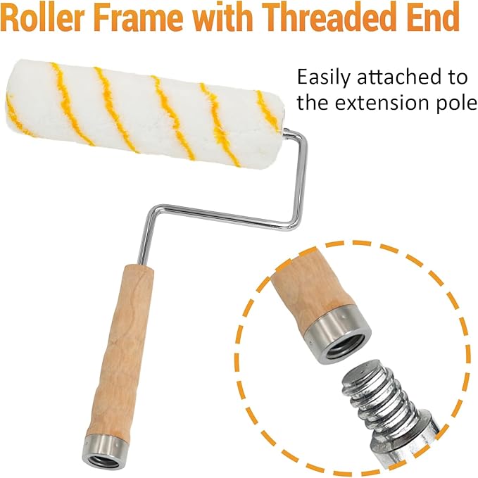 ETERNA Paint Roller Kit, 19 Pieces Paint Supplies for House Painting with Paint Tray&Liners, 9 inch+4 inch Paint Roller Covers&Frames, Paint Brushes, Perfect for Wall Decorating Home DIY