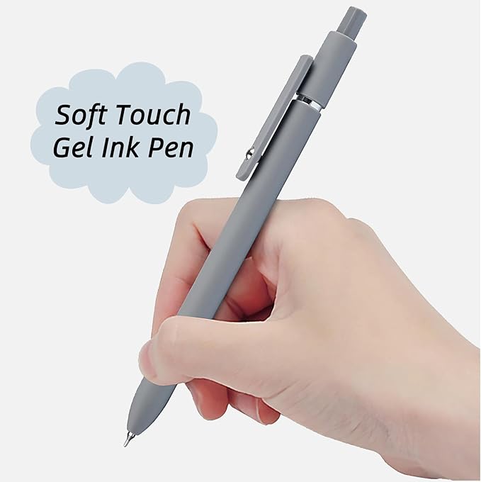 Gel Pens, 6 Pcs 0.5mm Fine Point Smooth Writing Pens Japanese Cute Pens, High-End Series Black Ink Pens for Journaling Note Taking, School Office Supplies for Women Men (6 Pcs Morandi)