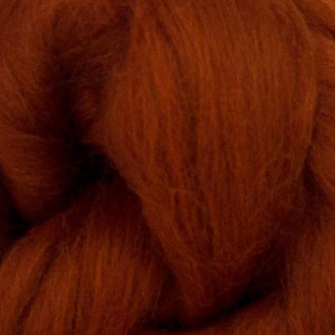 Revolution Fibers Merino Wool Roving | Premium Combed Wool Top | 22 Micron, Perfect for Felting Projects, Spinning, Wall Hangings and Tapestry (Rust)