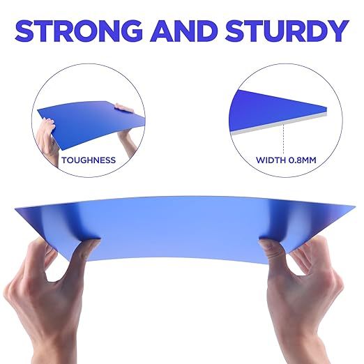 Anodized Aluminum Sheet Metal 11.3 x 11.3 x 1/32 Inch Metal Plates Engraving Blanks for CNC Laser Engraving DIY Card, 0.8MM Thin Decorative Aluminum Sheets for Crafting (Blue)