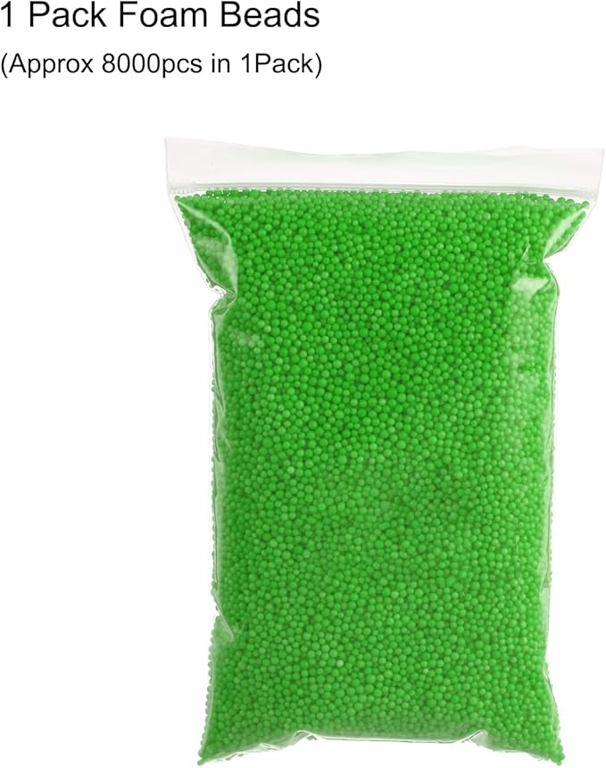 MECCANIXITY Foam Beads Foam Balls 2-3mm for Wedding and Party Decorations, Tiny Packing Balls, Arts DIY Crafts Supplies (Light Green,1 Pack Approx 8000pcs)