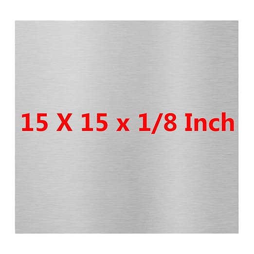 6061 T651 Aluminum Sheet Metal 15 x 15 x 1/8 (0.125") Inch Thickness Rectangle Metal Plate Covered with Protective Film, 3mm Aluminum Sheet Plate Flat Stock, Finely Polished and Deburred