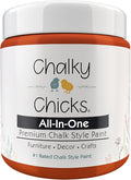 Chalky Chicks All-in-One Chalk Paint for Furniture or Cabinet - 8 Fl Oz - Matte Finish Pumpkin Pie Orange for Metal, Wood Furniture Paint - No Sanding All-in-One for Home Decor & Crafts, USA Made