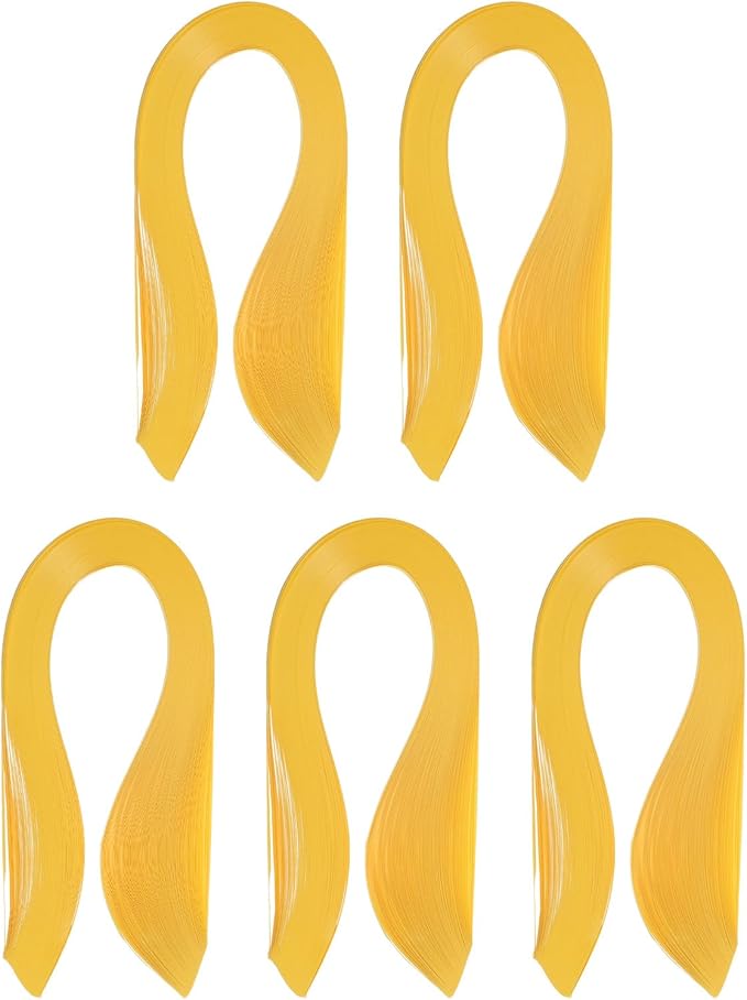 PATIKIL 600pcs Quilling Strips Paper 1/8"(3mm) 39cm Origami Paper Quilling Strip for Art DIY Hand Craft Christmas, Lemon Yellow