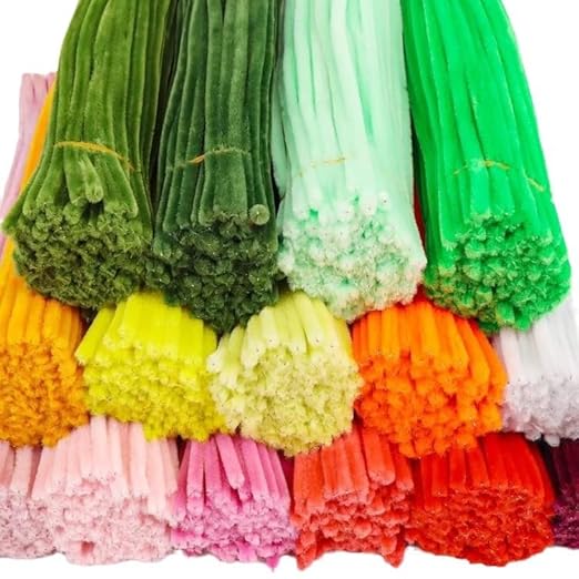 100 Pieces Pipe Cleaners Chenille Stem, Solid Candy Pink Color Pipe Cleaners Set for Pipe Cleaners DIY Arts Crafts Decorations, Chenille Stems Pipe Cleaners (Light Pink)